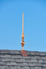 28" Aragon Polished Copper Rooftop Finial with decorative Copper Roof Mount