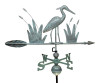 36" Dalvento Standing Heron Weathervane w/ Traditional Directionals- Medium Verdigris Aluminum