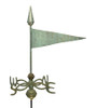 17" Dalvento Pennant Weathervane with Scrolled Directionals- Small Verdigris Aluminum