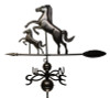 46" Dalvento Horse & Colt Weathervane w/Scrolled Directionals- Black Aluminum