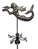 24" Dalvento Mermaid Weathervane- Black Aluminum With Scrolled Directionals and Globes