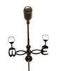 Dalvento Wine Bottle Weathervane with Scrolled Directionals- Small Black Aluminum