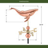 Good Directions Humpback Whale Weathervane, Roof Mount Weather Vane, Pure Copper, Durable Coastal Outdoor Decor