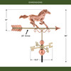 Good Directions Majestic Horse Weathervane, Roof Mount Weather Vane, Pure Copper, Durable Barn & Home Decor