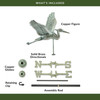 Good Directions Blue Heron Weathervane, Roof Mount Weather Vane, Blue Verde Copper Finish, Durable Garden & Coastal Decor