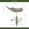 Good Directions Sperm Whale Weathervane, Roof Mount Weather Vane, Blue Verde Copper Finish, Durable Coastal Outdoor Decor
