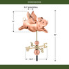 Flying Pig Weathervane - Pure Copper by Good Directions