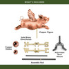 Flying Pig Weathervane - Pure Copper by Good Directions