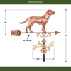 Good Directions Labrador Retriever Weathervane, Roof Mount Weather Vane, Pure Copper, Durable Outdoor Garden Decor