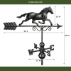 Galloping Horse Weathervane with Roof Mount - Pure Copper with Matte Black Finish by Good Directions