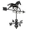Galloping Horse Weathervane with Roof Mount - Pure Copper with Matte Black Finish by Good Directions