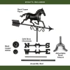 Galloping Horse Weathervane with Roof Mount - Pure Copper with Matte Black Finish by Good Directions