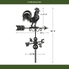 Bantam Rooster Weathervane with Roof Mount - Pure Copper with Matte Black Finish by Good Directions