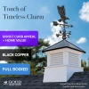 Majestic Eagle Weathervane with Roof Mount - Pure Copper with Matte Black Finish by Good Directions