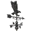 Majestic Eagle Weathervane with Roof Mount - Pure Copper with Matte Black Finish by Good Directions