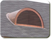 Copper Roof Gable Vent or Dormer - 24x48 Half Round