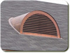Copper Roof Gable Vent or Dormer - 30x60 Half Round