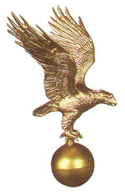 Small Flag Pole Eagle Gold Bronze