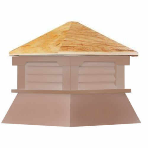 Cupola - Classic Shed: Cedar PVC - Plywood Top - 21 in.Sq.x23 in.H