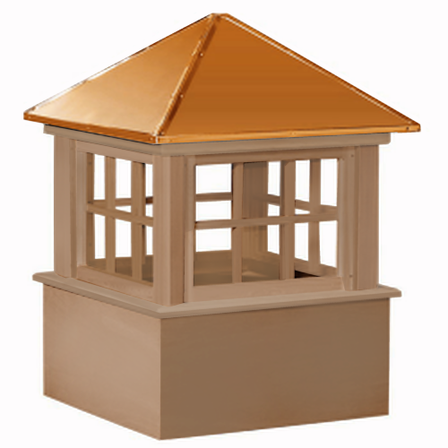 Cupola - Ellsworth: Cedar PVC - Copper Top - 42Lx42Wx63H