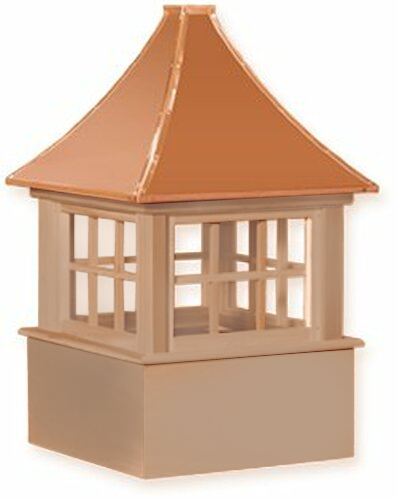 Cupola - Carlisle: Cedar PVC - Copper Top - 36Lx36Wx65H
