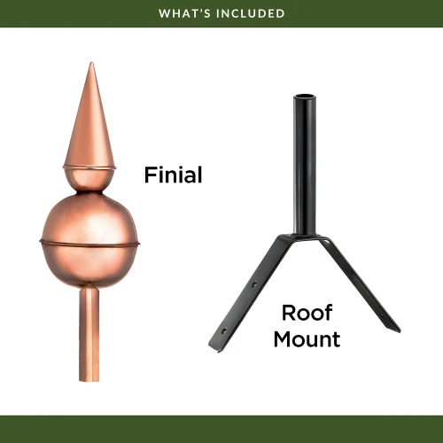 Avalon Polished Copper Rooftop Finial