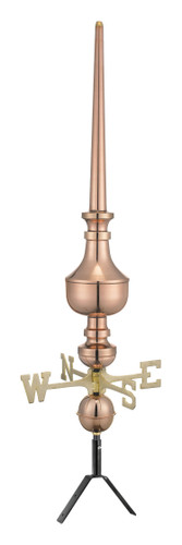 44" Victoria Polished Copper Rooftop Finial w/directionals