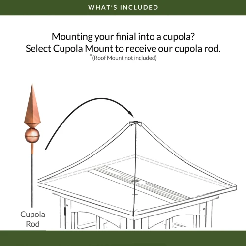 Lancelot Polished Copper Rooftop Finial