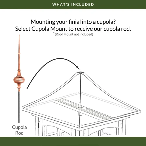 28" Morgana Polished Copper Rooftop Finial