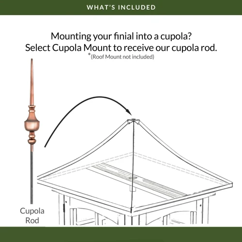27" Victoria Polished Copper Rooftop Finial
