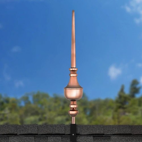 39" Victoria Polished Copper Rooftop Finial