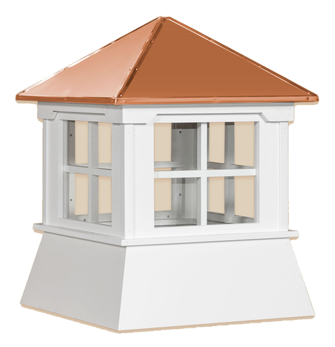 Cupola - Manor Shed: Azek - Windowed Copper Top - 21Lx21Wx23H