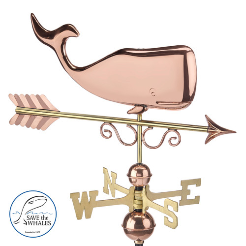 Save the Whales Weathervane - Pure Copper by Good Directions