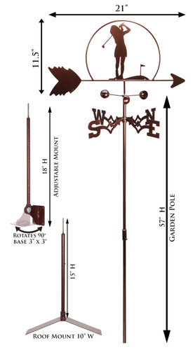 Golfer - Female Weathervane