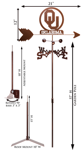 Oklahoma Sooner Weathervane