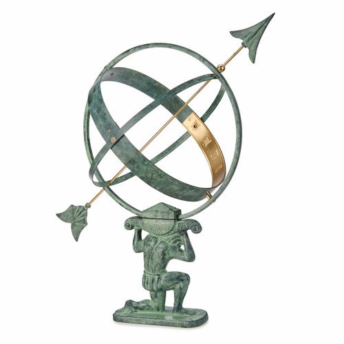 Atlas Armillary Sphere - 28" Armillary Sundial Verdigris