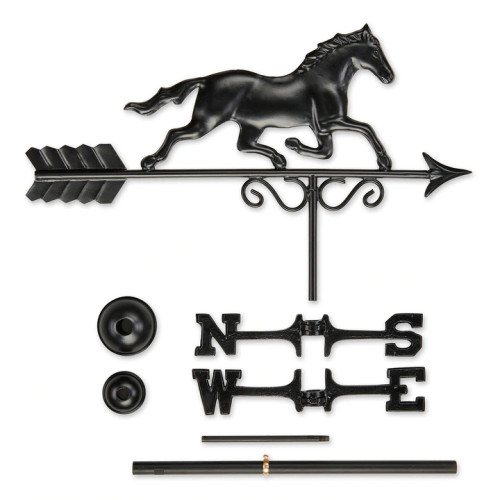 Good Directions Black Galloping Horse Weathervane