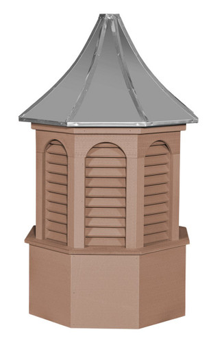 Cupola - Kingston - Cedar PVC - 36Lx36Wx68H - Metal Top