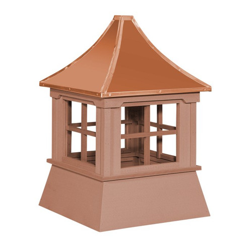 Cupola - Victorian Shed: Cedar PVC - Windowed Pagoda Copper Top - 30Lx30Wx36H