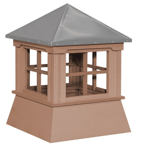 Cupola - Manor Shed: Cedar PVC - Windowed Metal Top - 25Lx25Wx30H