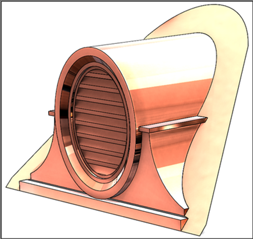 Copper Clock Face Roof Dormer Vent 60" Wide