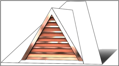 Copper Triangle Roof Dormer Vent 36"