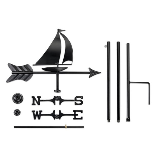 Good Directions 8803KG Modern Farmhouse-Inspired Sailboat Weathervane - Black Finish