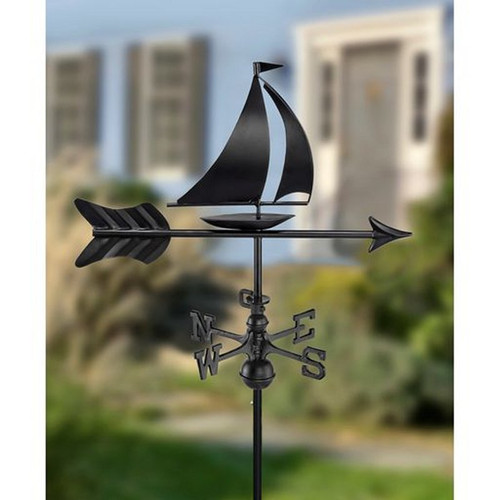 Good Directions 8803KG Modern Farmhouse-Inspired Sailboat Weathervane - Black Finish