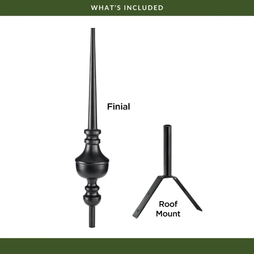 27" Victoria Aluminum Rooftop Finial with Roof Mount by Good Directions