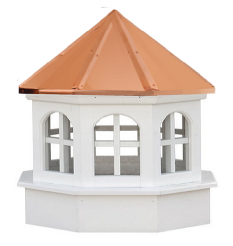 Gazebo cupola - VINYL Windowed - copper top 21in. x 21in. x 25in. H