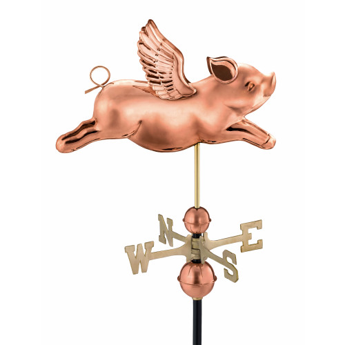 Flying Pig Weathervane - Pure Copper by Good Directions