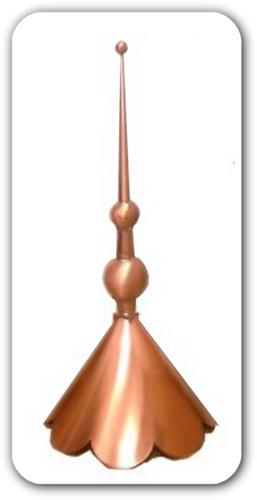 Copper Roof  Finial  - Tripple Ball 60 inch