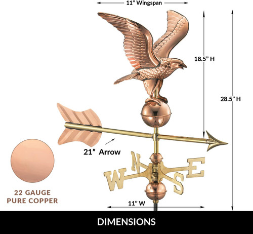 Weathervane - Eagle - Polished With Mount