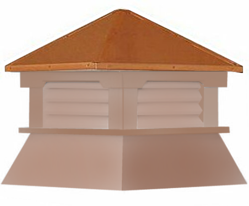 Cupola - Classic Shed: Cedar PVC - Copper Top - 25 in.Sq.x30 in.H